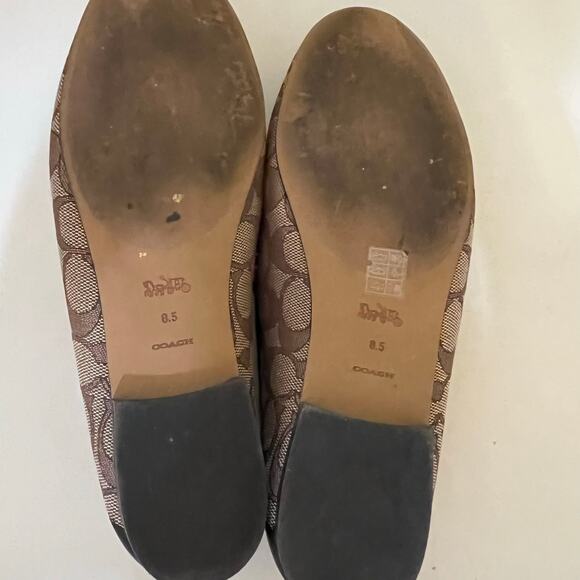 Coach Haley Loafer Signature Jacquard Khaki & Mahogany Size 8.5 Old Money - Picture 5 of 10